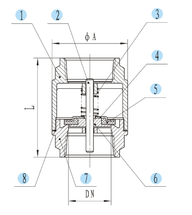 2-PC Spring Vertical Check Valve