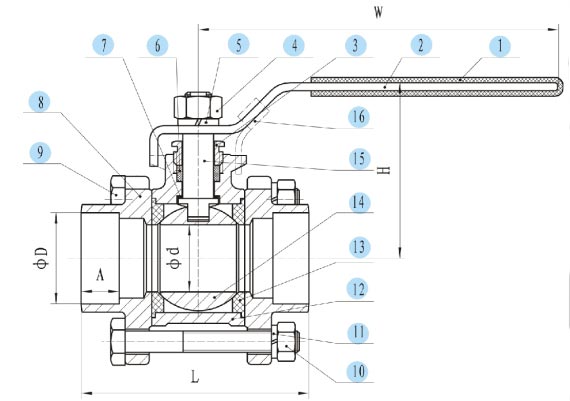 3-PC Socket Weld Ball Valve